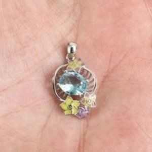 "Sterling Flower Basket" 925 Necklace